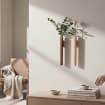 Wall Mounted Wooden Vase Minimalist Flower Holder with Glass Tube