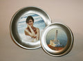Round picture frame, made of nickel silver