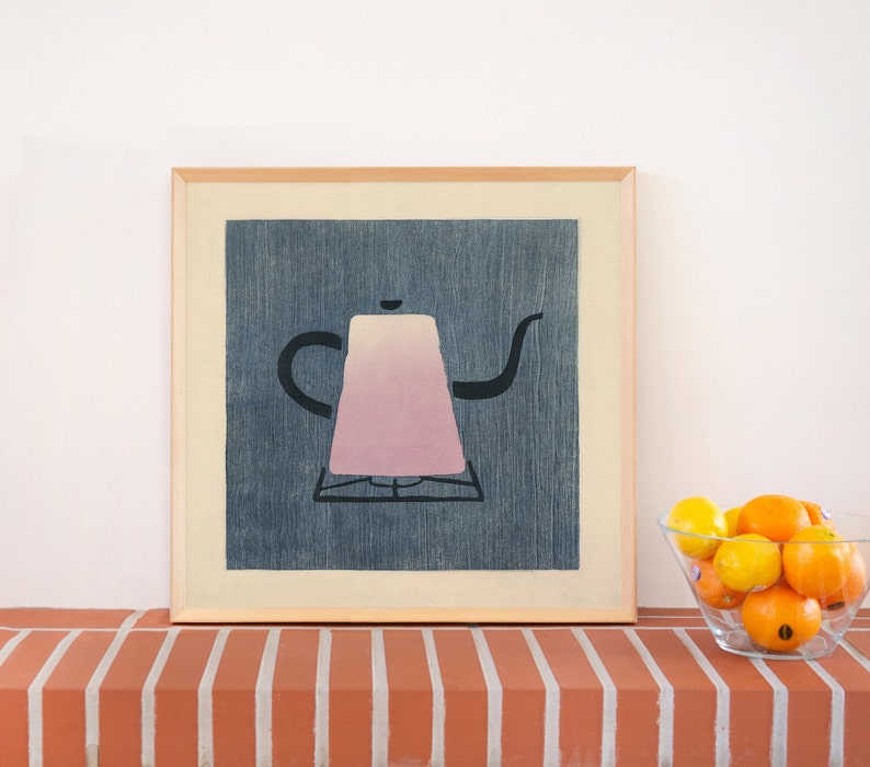 Tea Kettle Art Print – Monotype Reproduction