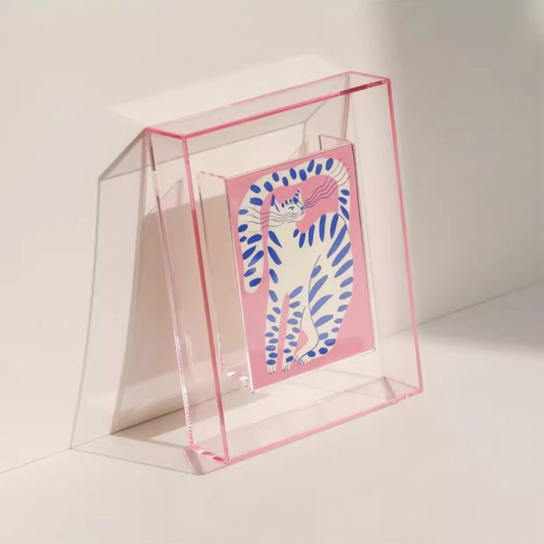 Dopamine Color Acrylic Box Photo Frame for Desktop or Wall Display