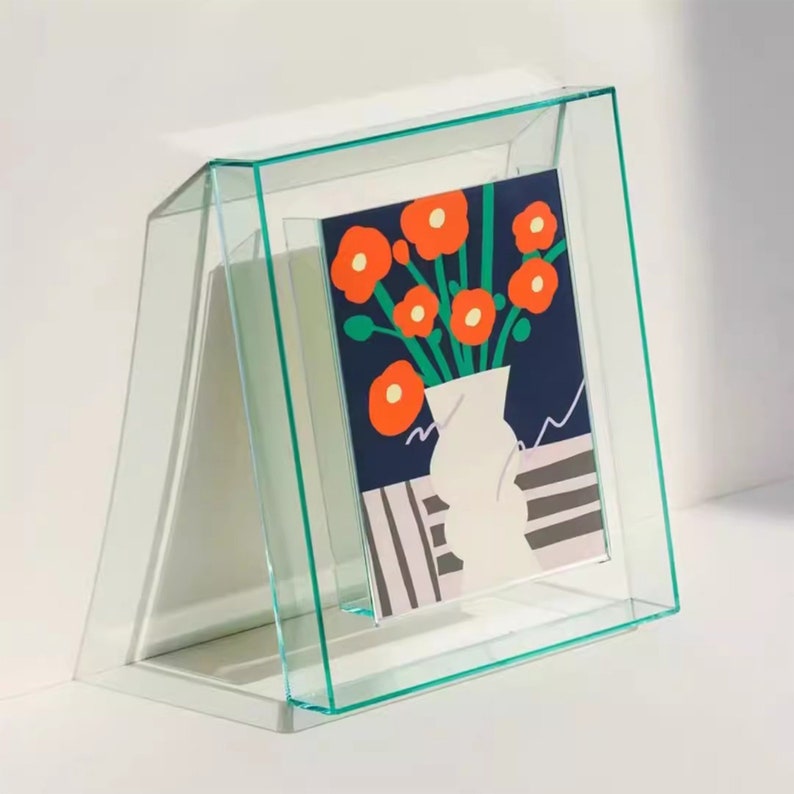 Dopamine Color Acrylic Box Photo Frame for Desktop or Wall Display