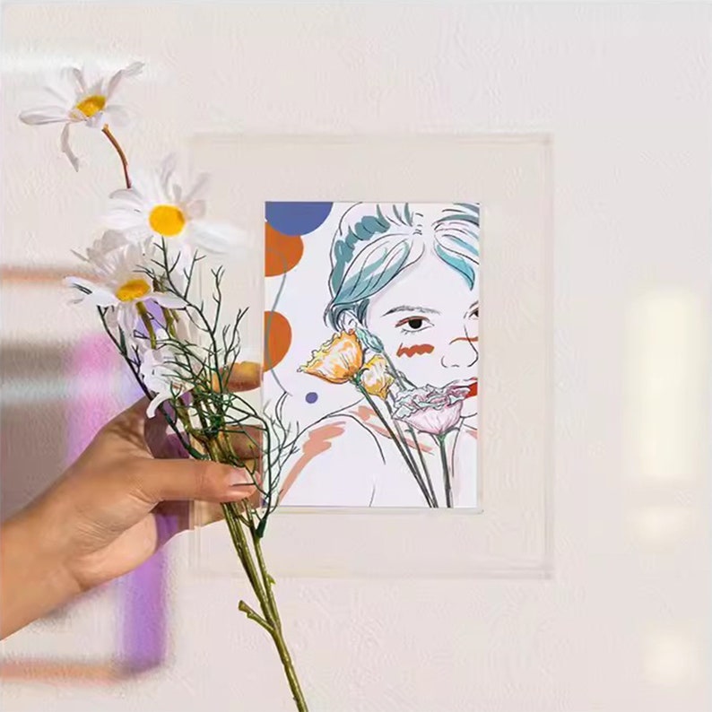 Dopamine Color Acrylic Box Photo Frame for Desktop or Wall Display
