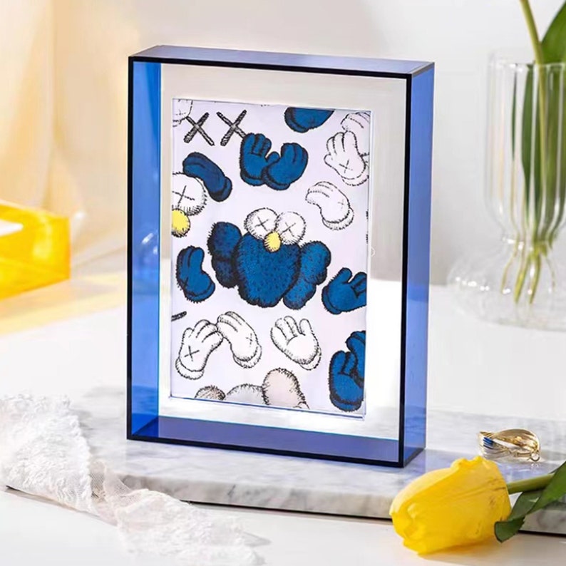 Dopamine Color Acrylic Box Photo Frame for Desktop or Wall Display