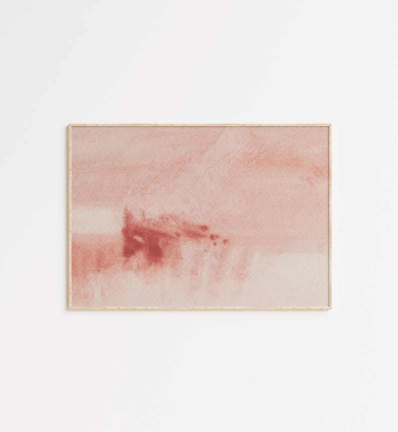 Vintage-style soft pink watercolor print, matte finish.