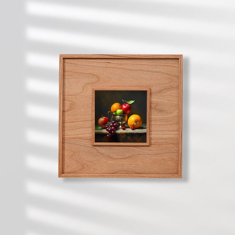 Solid wood vintage photo frame, suitable for wall hanging or desktop display.