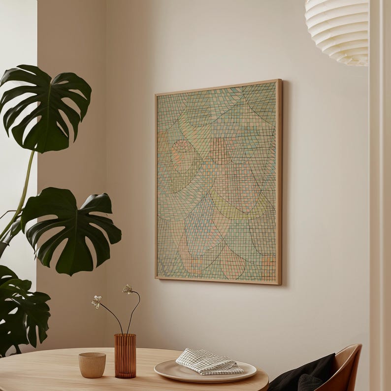 Pastel watercolor abstract geometric art prints, museum-grade acid-free cotton paper, 300g matte finish.