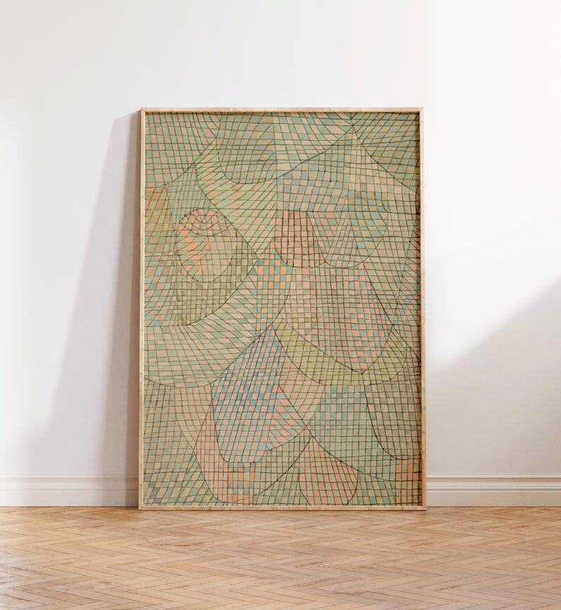 Pastel watercolor abstract geometric art prints, museum-grade acid-free cotton paper, 300g matte finish.