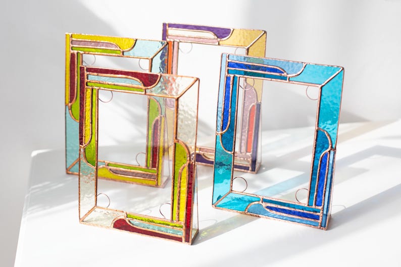 Stained glass photo frames, home decor, handmade gifts