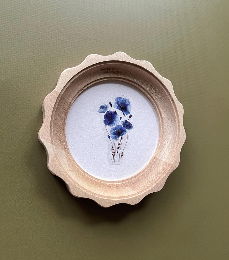 Natural Wood Round Frame, Wall Decor, Photo Frame