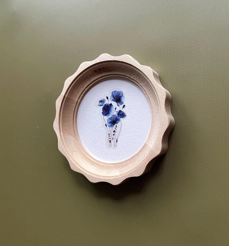 Natural Wood Round Frame, Wall Decor, Photo Frame