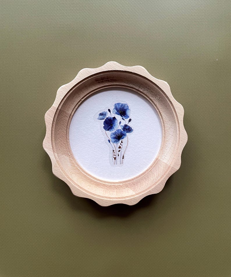 Natural Wood Round Frame, Wall Decor, Photo Frame