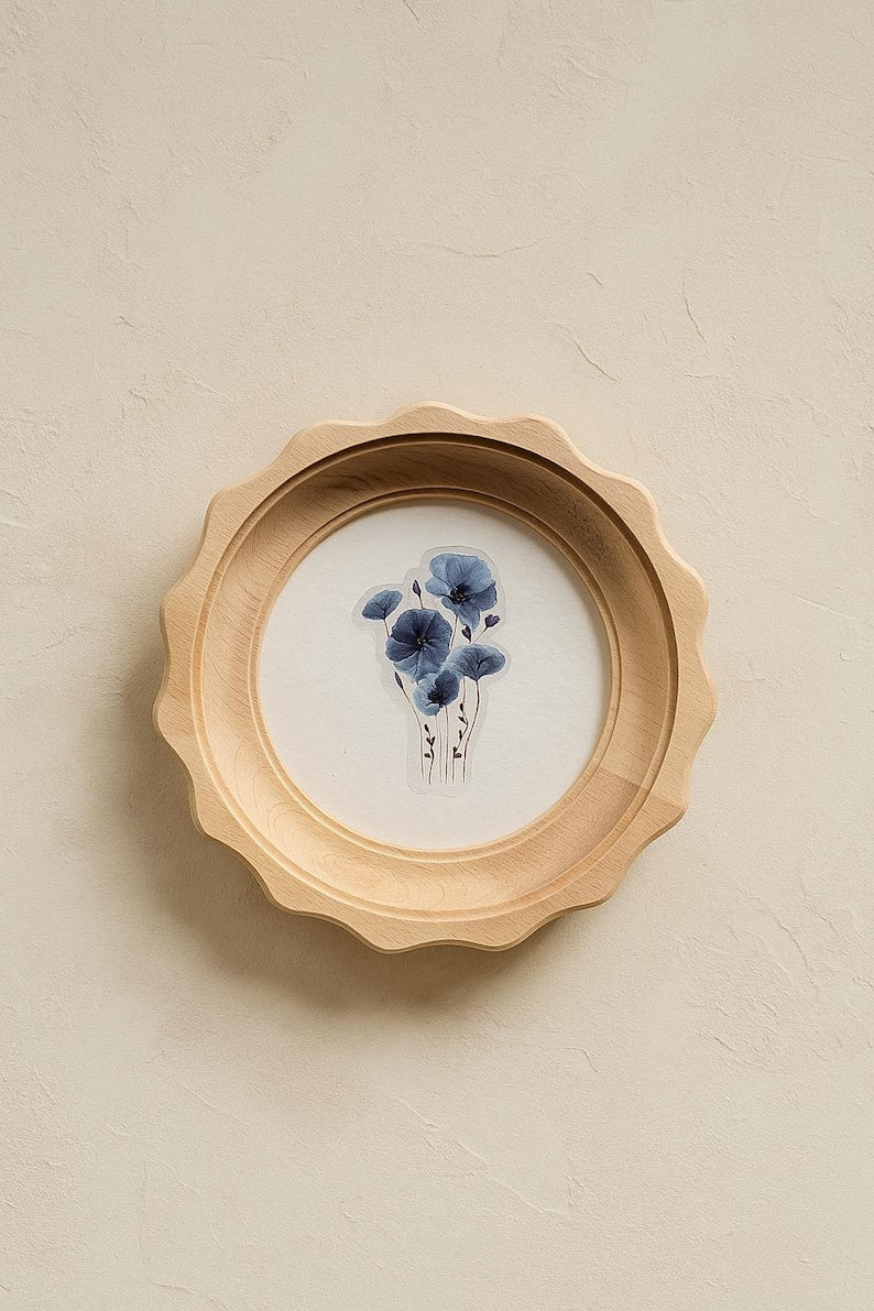 Natural Wood Round Frame, Wall Decor, Photo Frame