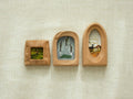 Handmade Sapele Wood Photo Frames Set of 3 Square Arch Oval Wall Table Decor