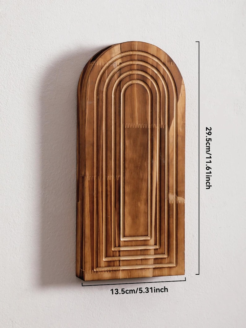 Arched Wooden Wall Vase Boho Wall Planter Modern Farmhouse Decor 2 PCS