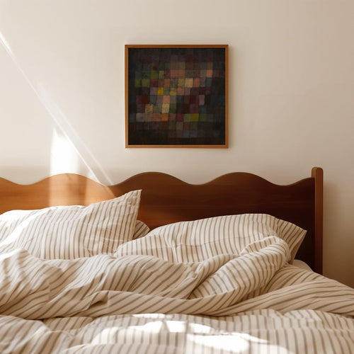 Abstract color block painting – deep earth-toned art prints, retro style.