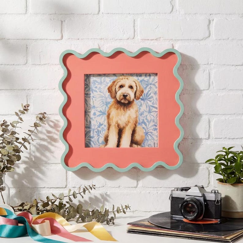 Wooden Picture Frame Set Dual-Tone Rounded-Corner Irregular Frames for Wall Desk