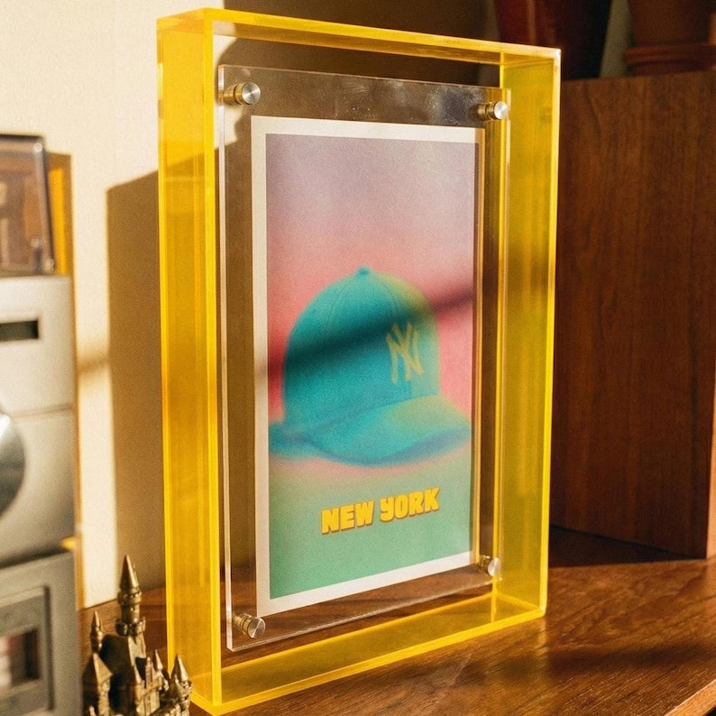 Colorful transparent acrylic photo frame, medieval style