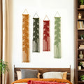 Vertical Leaf Macrame Tapestry, Thin Macrame Hanging, Fabric Wall Art for Bedroom Decor