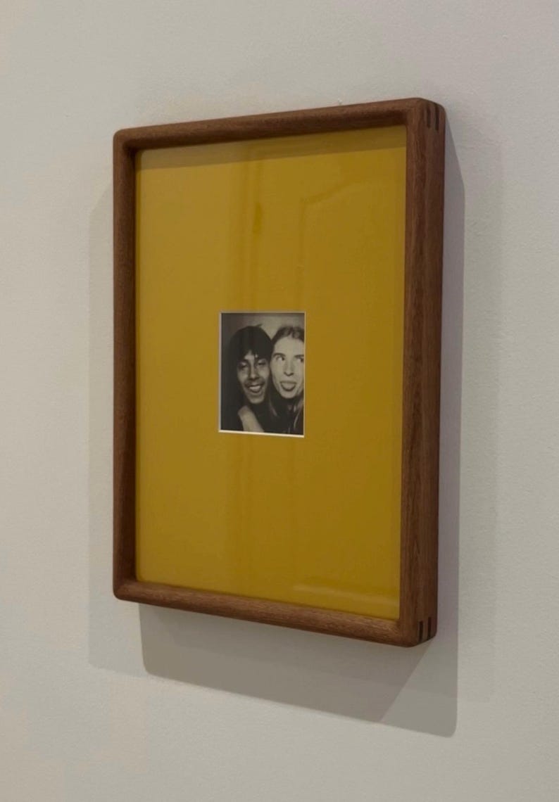 Walnut wood rounded corner picture frame, vintage color framing, suitable for wall hanging or desktop hanging.