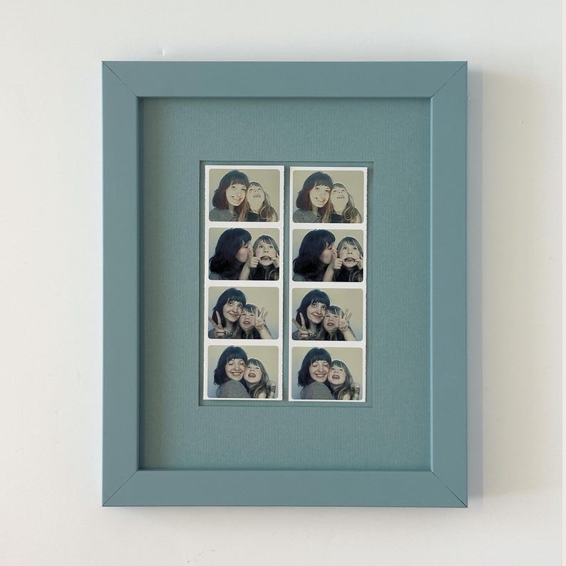Monochromatic 8x10 Photobooth Strip Frame with Mat and Glass