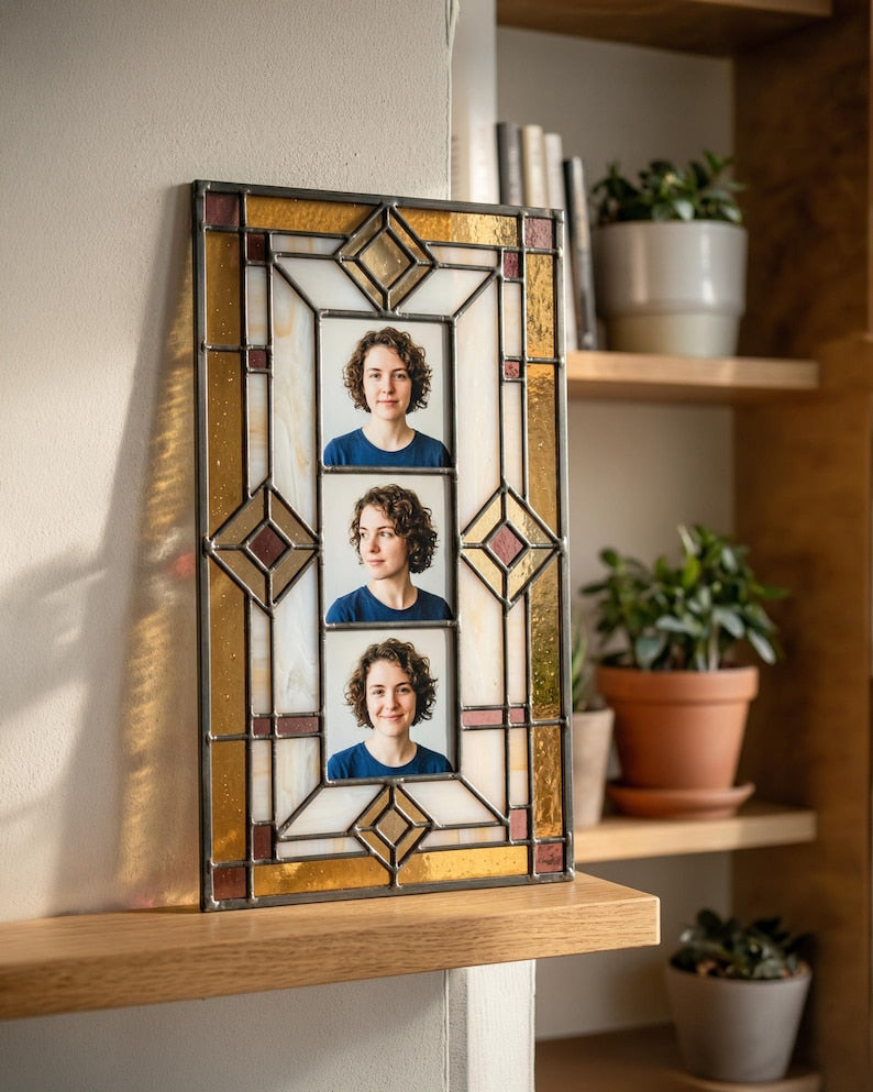 Personalized handmade stained glass photo frames