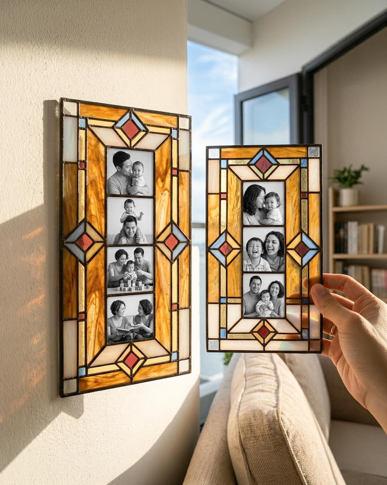 Personalized handmade stained glass photo frames