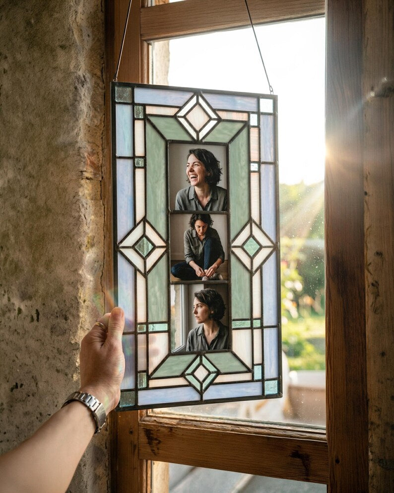 Personalized handmade stained glass photo frames