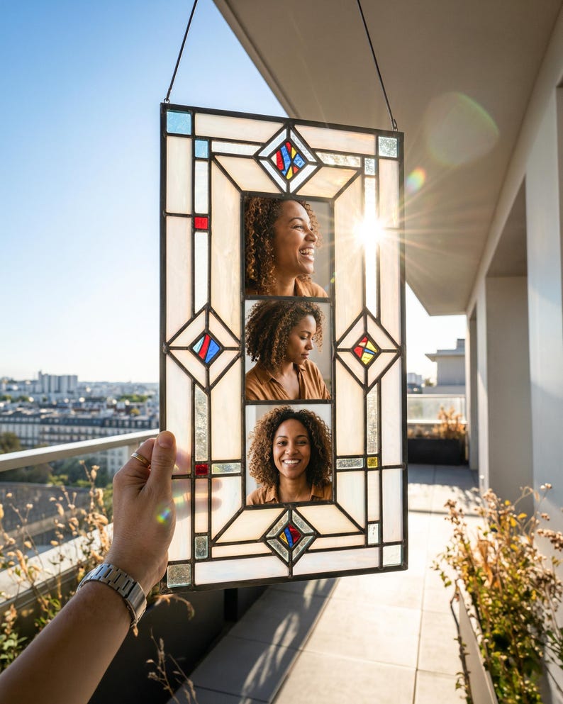 Personalized handmade stained glass photo frames