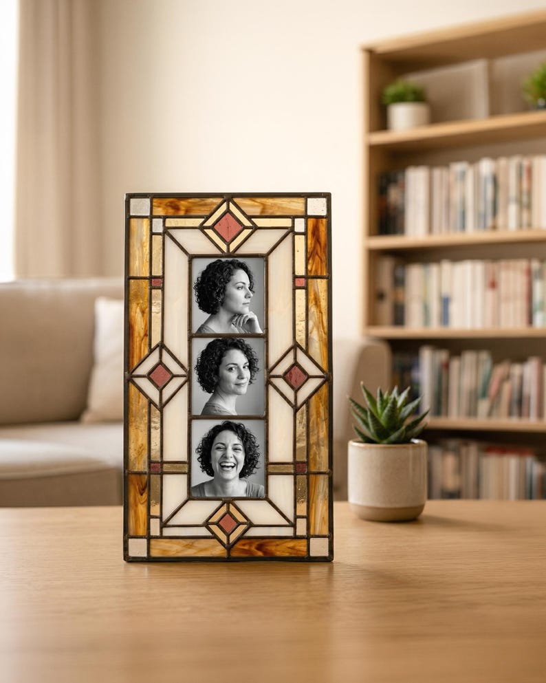 Personalized handmade stained glass photo frames