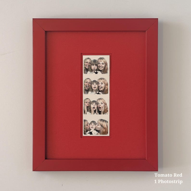 Monochromatic 8x10 Photobooth Strip Frame with Mat and Glass