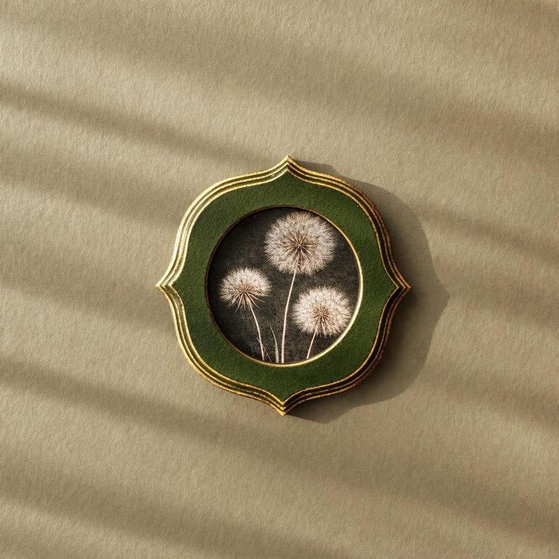 Vintage Round Frame with Float Glass -Circular Picture Frame for Pressed Flowers