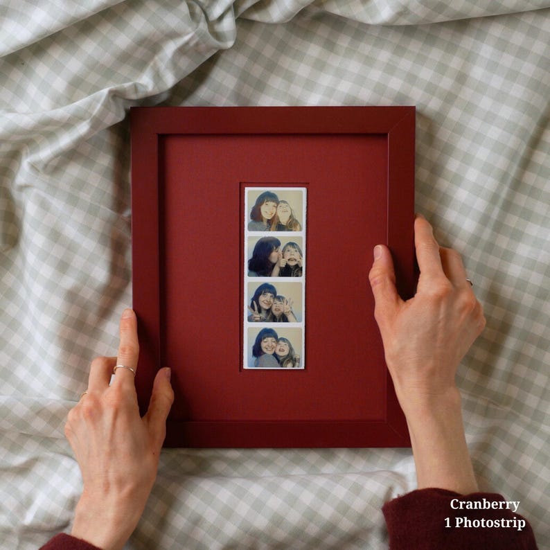 Monochromatic 8x10 Photobooth Strip Frame with Mat and Glass
