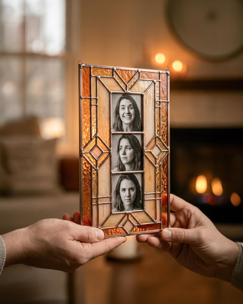 Personalized handmade stained glass photo frames