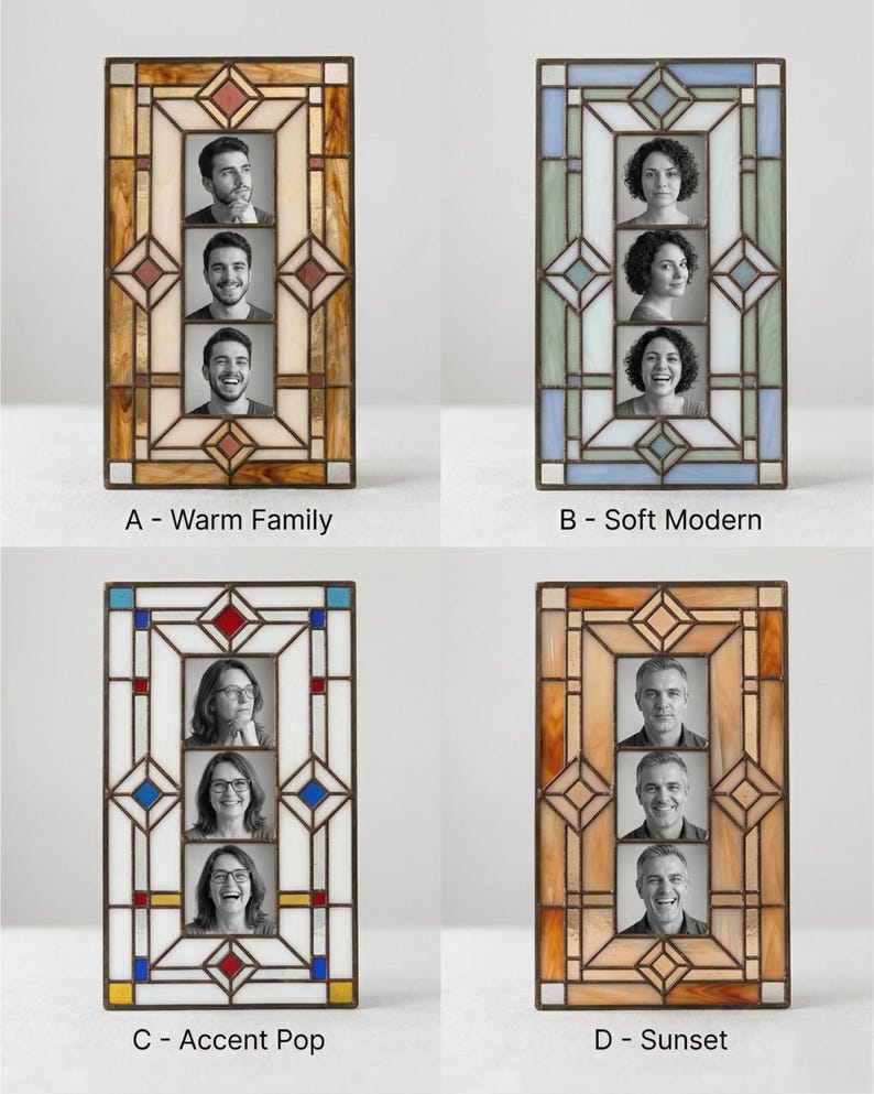 Personalized handmade stained glass photo frames