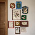 Retro bohemian style photo frame set, available in multiple sizes, shatterproof acrylic frames.