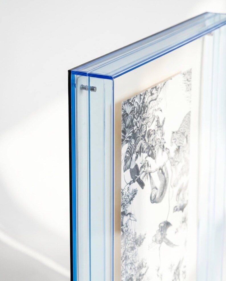 Acrylic Square Picture Frame - Colorful Transparent Instax Holder - Neon Tinted Photo Frame for Desk