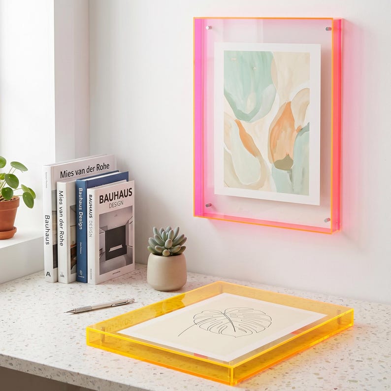 Acrylic Photo Frame, Colorful Transparent Display for Prints & DIY Art