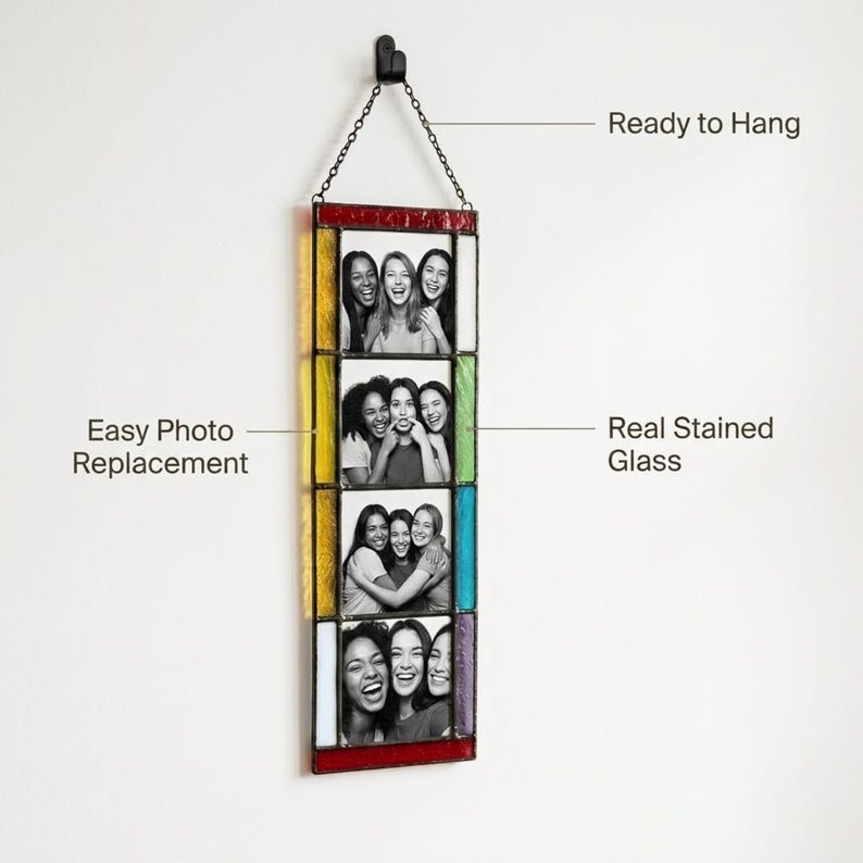 Stained glass picture frames, sunlight catcher window decorations