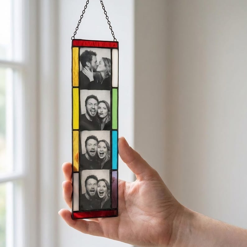 Stained glass picture frames, sunlight catcher window decorations