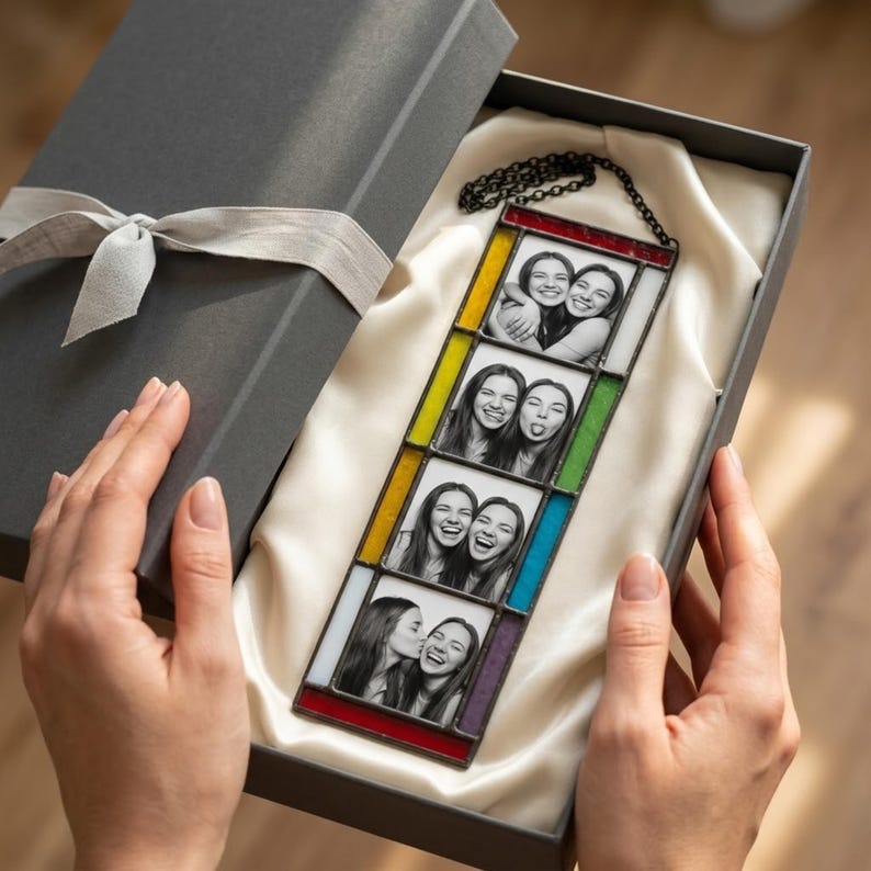 Stained glass picture frames, sunlight catcher window decorations