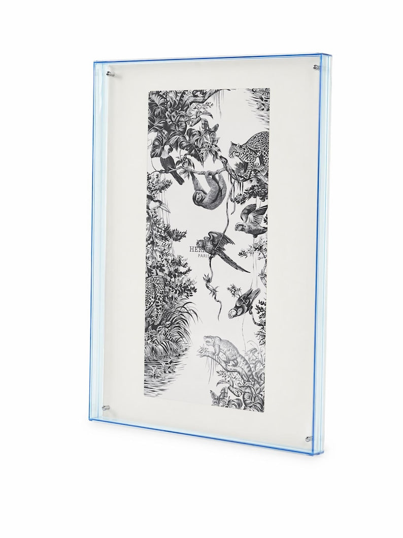 Acrylic Square Picture Frame - Colorful Transparent Instax Holder - Neon Tinted Photo Frame for Desk