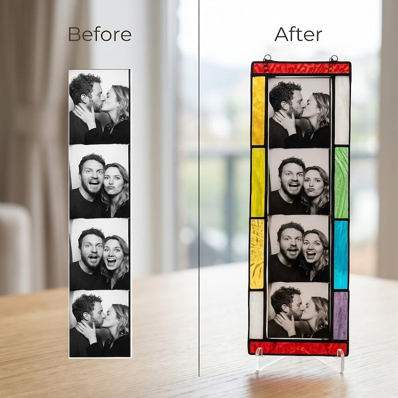Stained glass picture frames, sunlight catcher window decorations