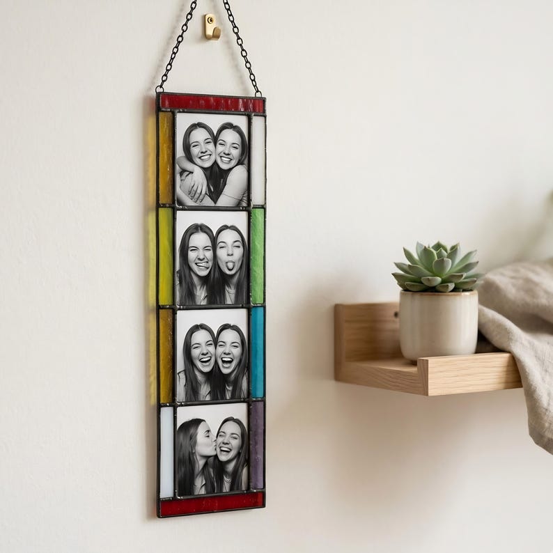 Stained glass picture frames, sunlight catcher window decorations